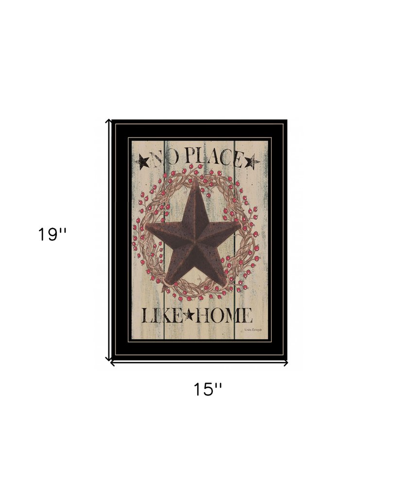 No Place Like Home Wreath 2 Black Framed Print Wall Art