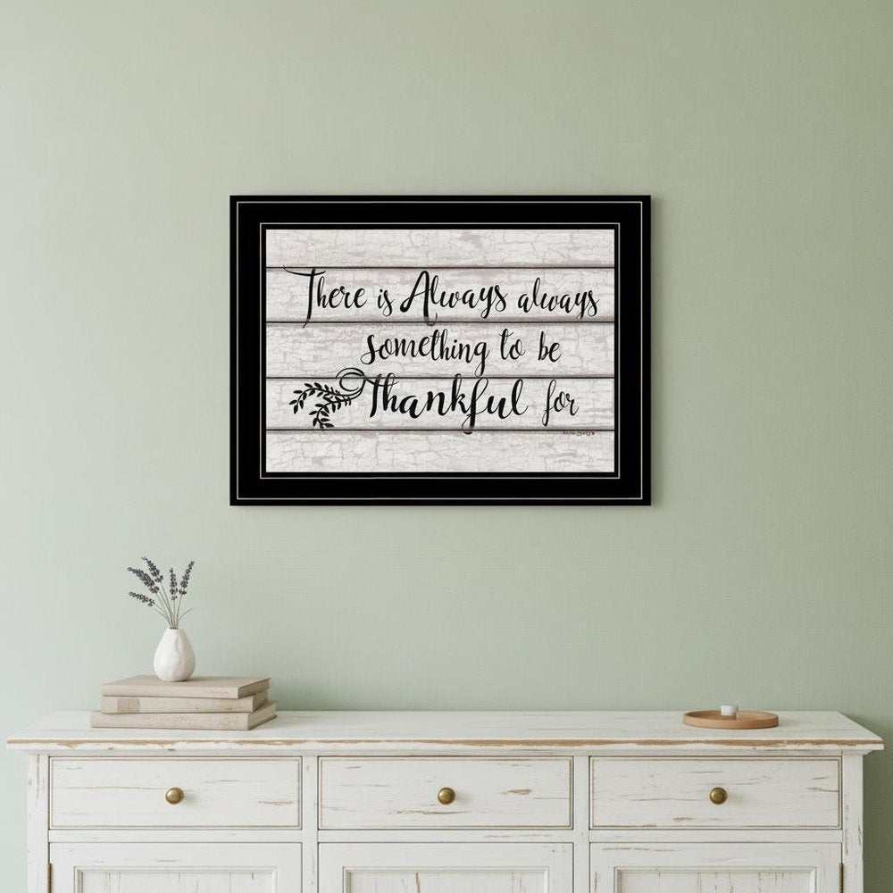 Always Thankful 3 Black Framed Print Wall Art