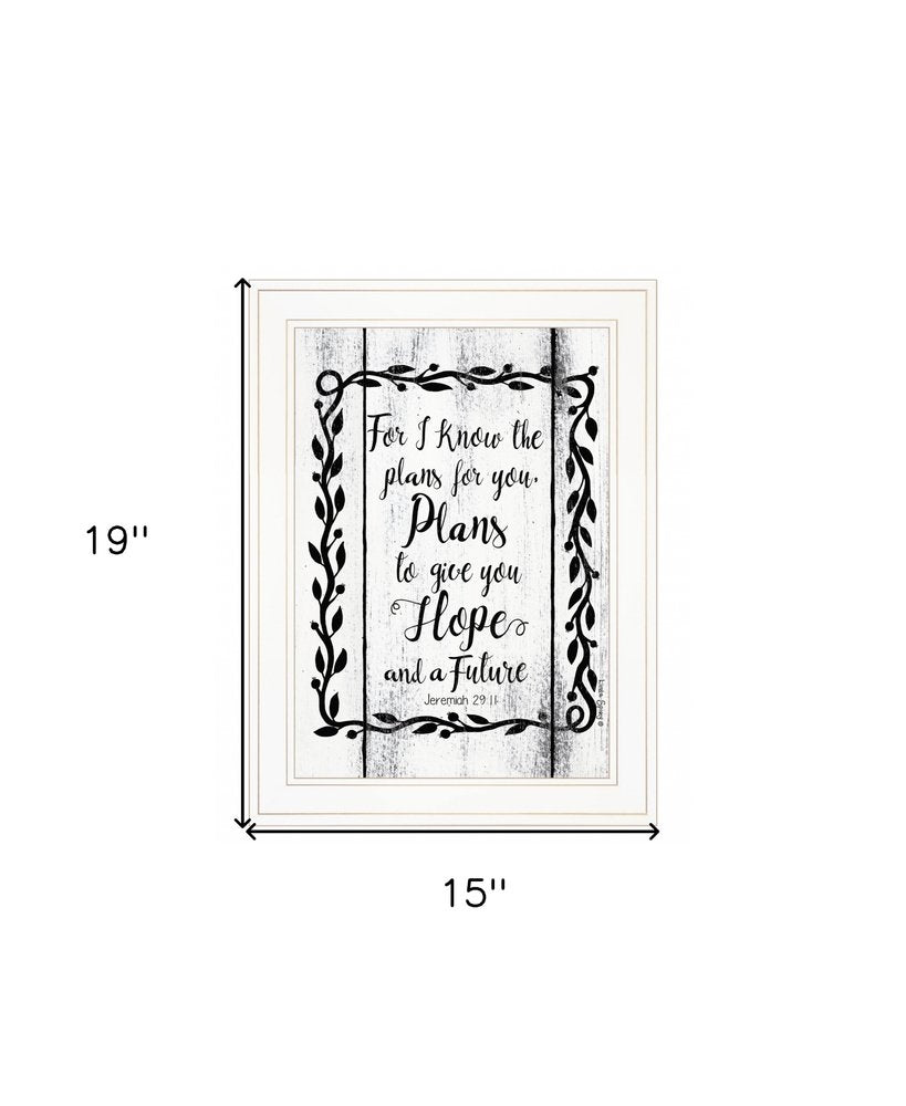 Plans to Give You Hope 1 White Framed Print Wall Art