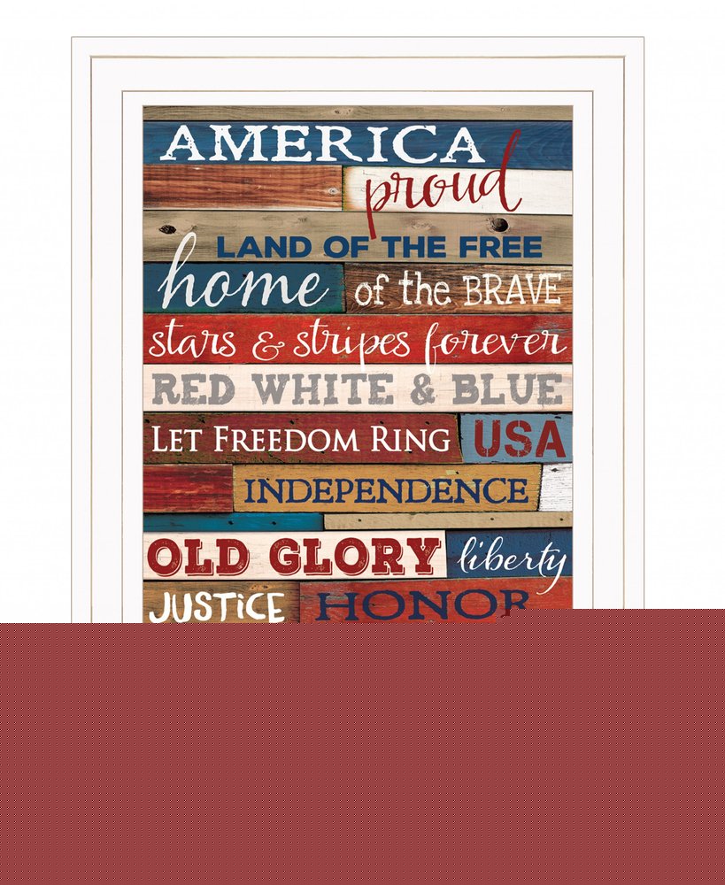 America Proud 2 White Framed Print Wall Art