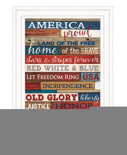 America Proud 2 White Framed Print Wall Art