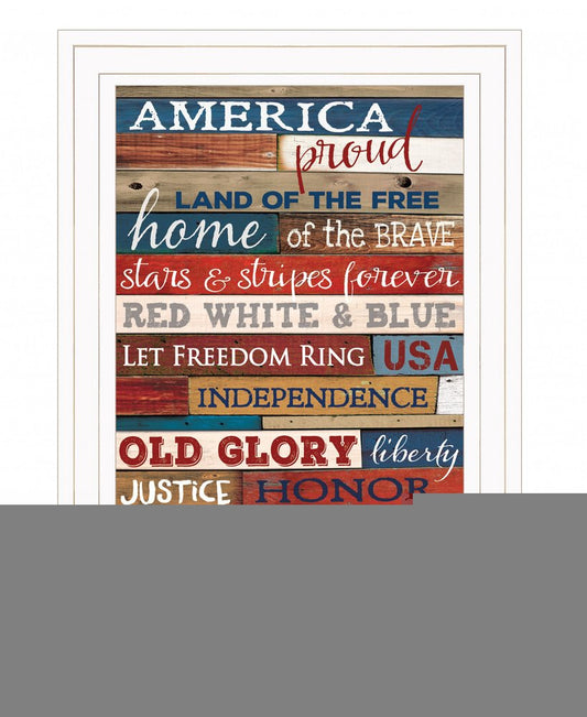 America Proud 2 White Framed Print Wall Art