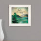 The Lake is Calling 1 White Framed Print Wall Art