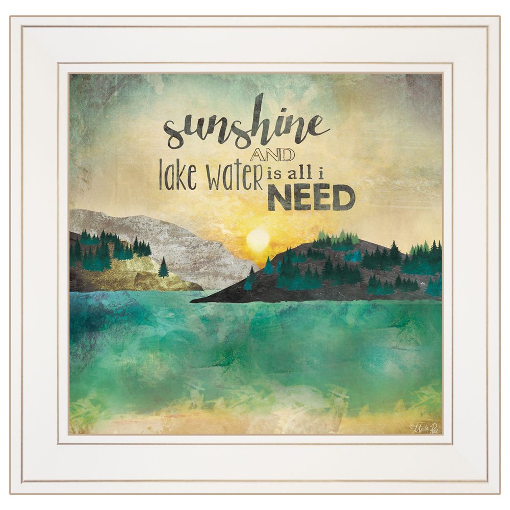 Sunshine And Lake Water 2 White Framed Wall Art