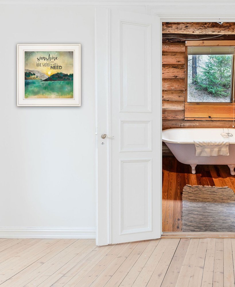 Sunshine And Lake Water 2 White Framed Wall Art