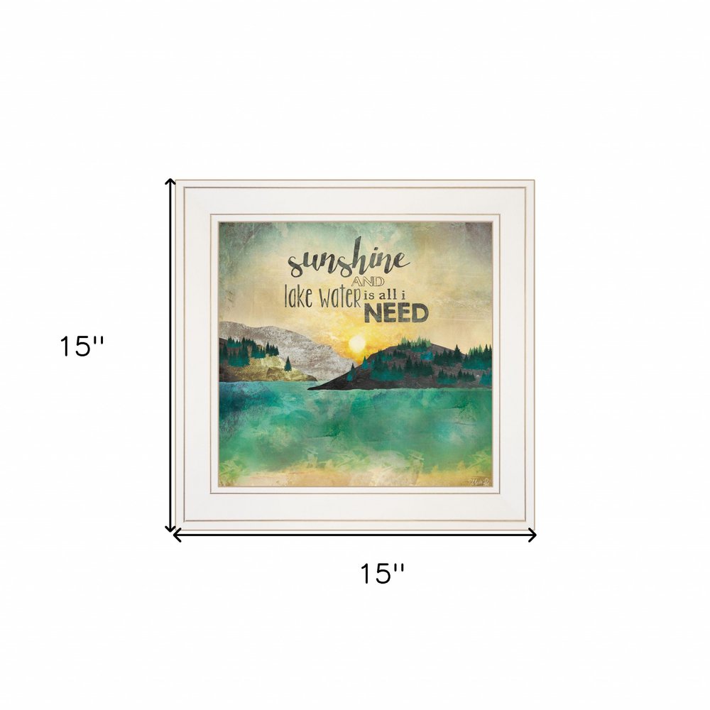 Sunshine And Lake Water 2 White Framed Wall Art