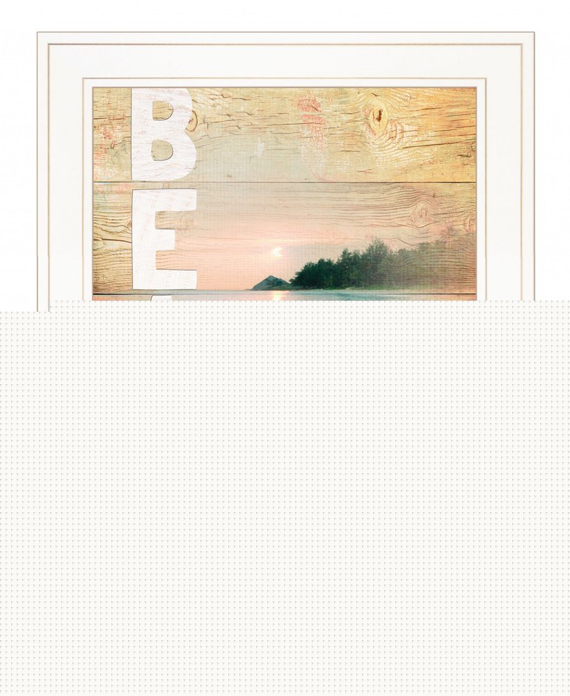 Beach Please 1 White Framed Print Wall Art
