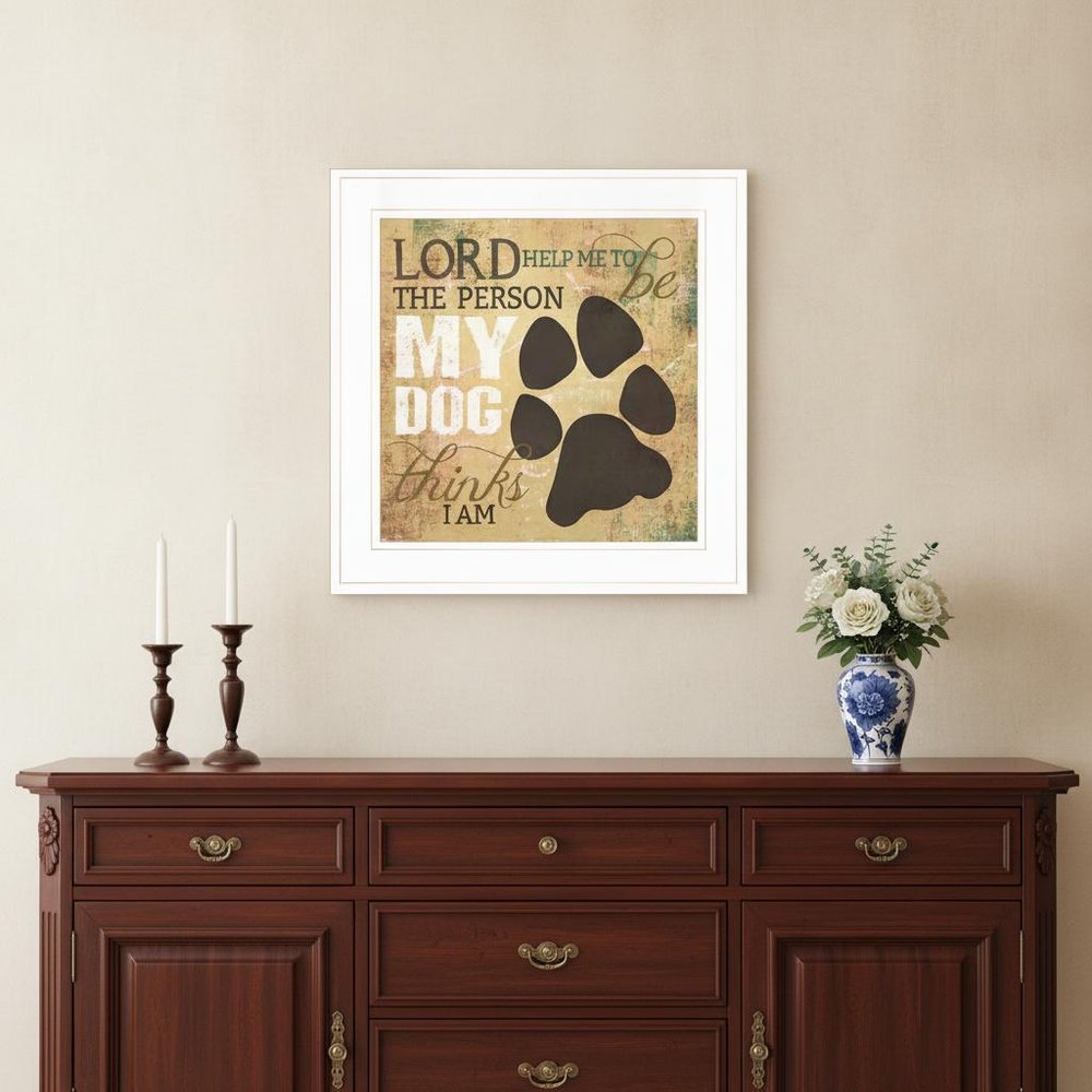 My Dog 1 White Framed Print Wall Art