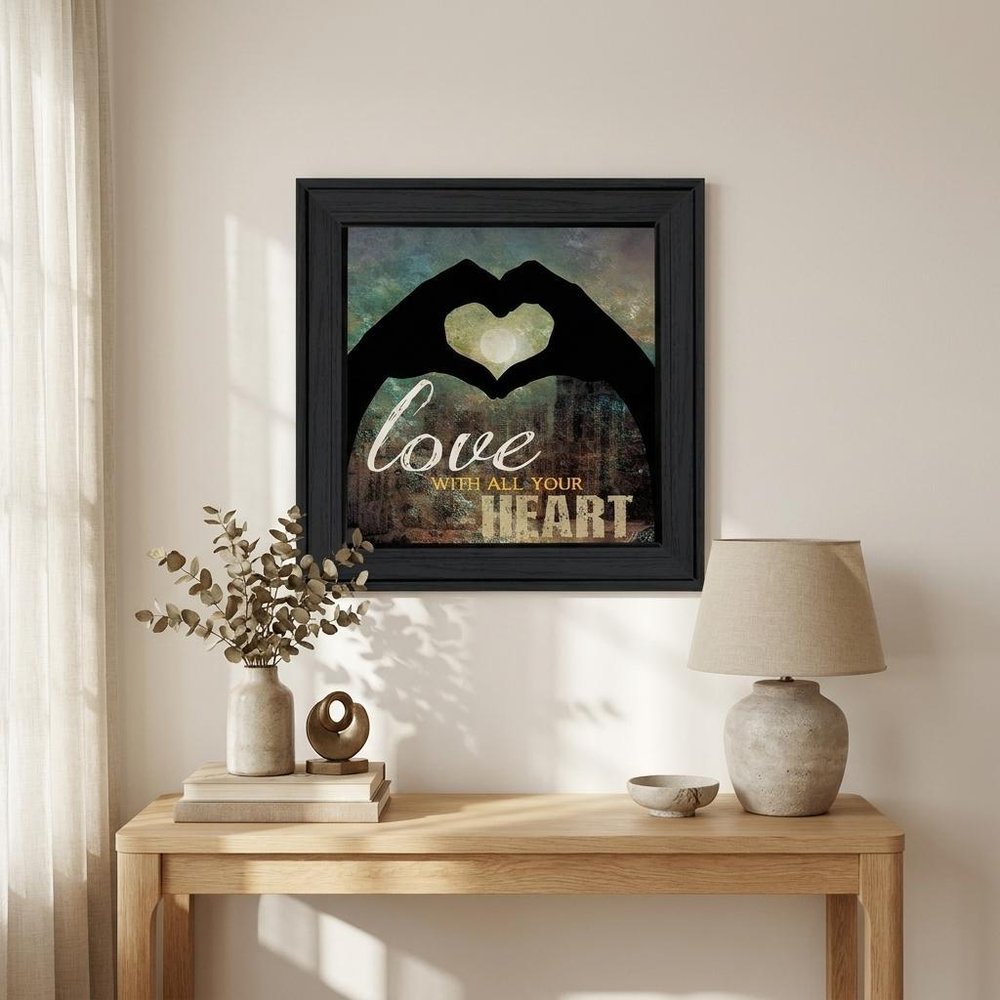 Love with all Your Heart 4 Black Framed Print Wall Art