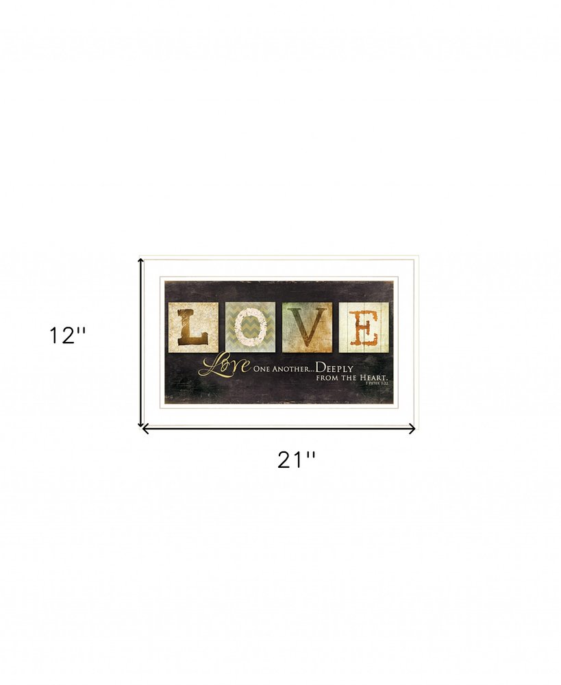 Love One Another 1 White Framed Print Wall Art