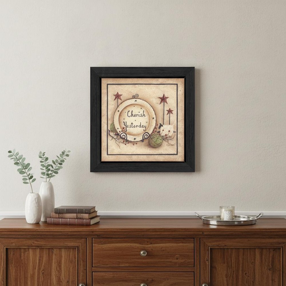 Cherish Yesterday 4 Black Framed Print Wall Art