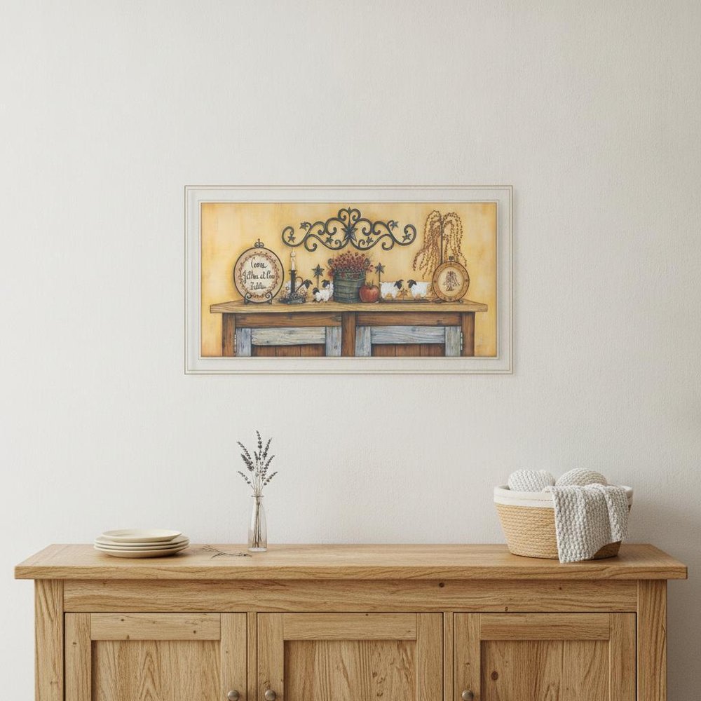 Come Gather at Our Table 3 White Framed Print Wall Art