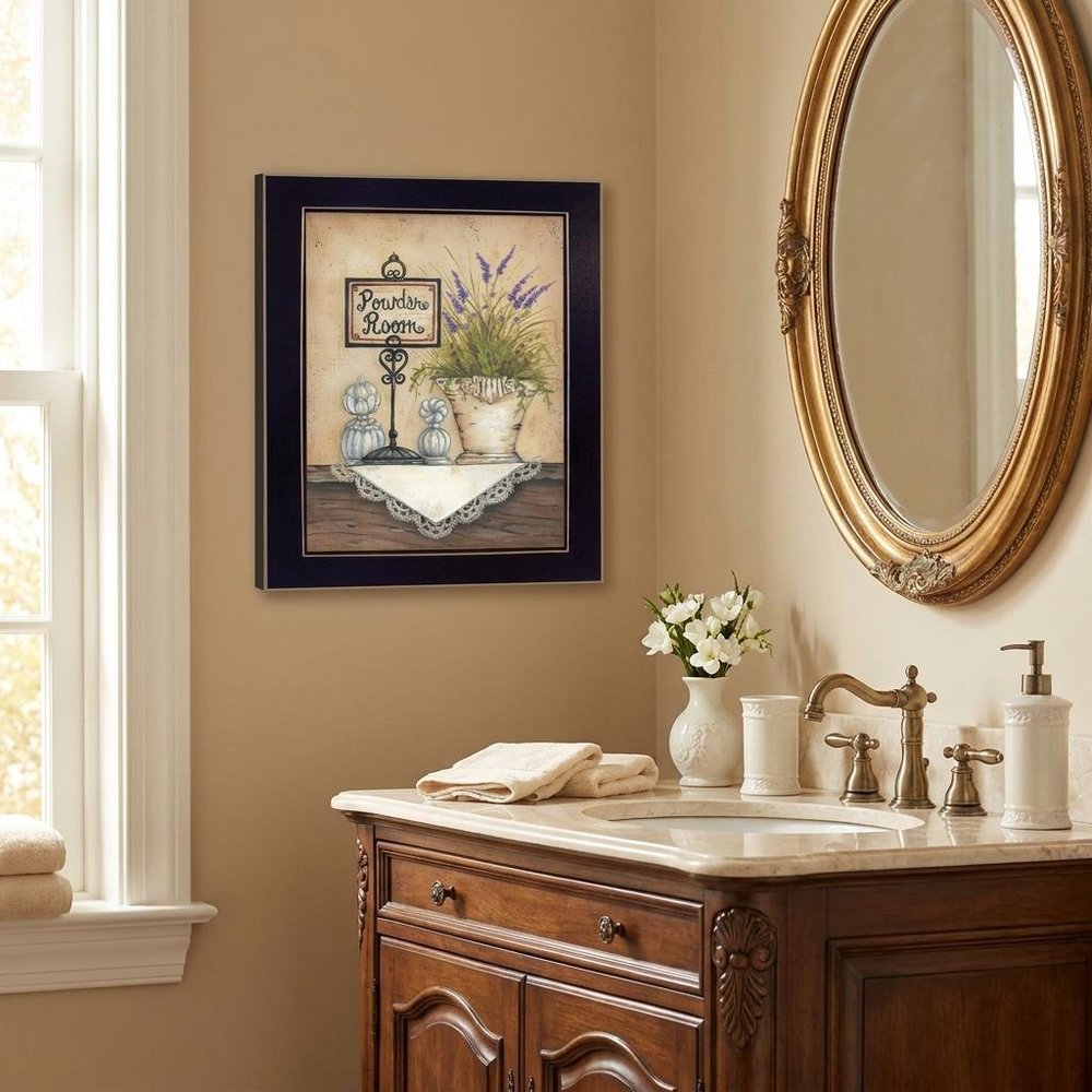 Powder Room 4 Black Framed Print Wall Art