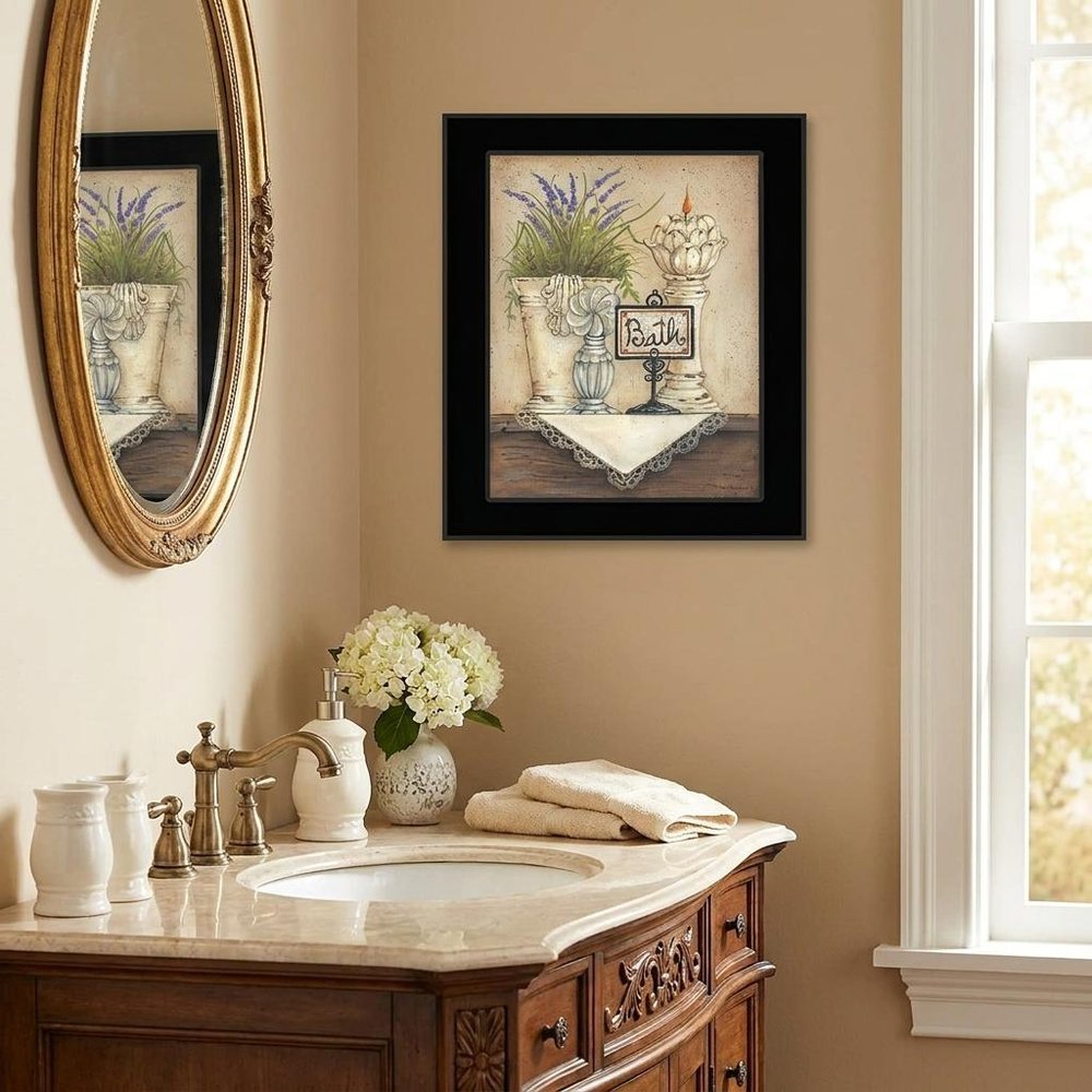 Bath 3 Black Framed Print Bathroom Wall Art