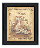 Wash Day 2 Black Framed Print Laundry Wall Art