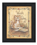 Wash Day 2 Black Framed Print Laundry Wall Art