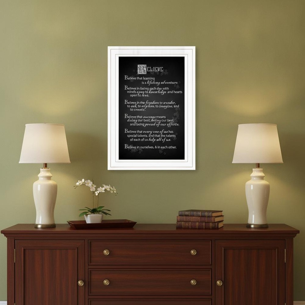 Believe 1 White Framed Print Wall Art