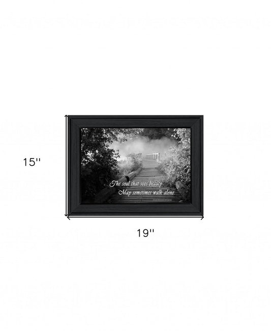 Beauty Grayscale 1 Black Framed Print Wall Art