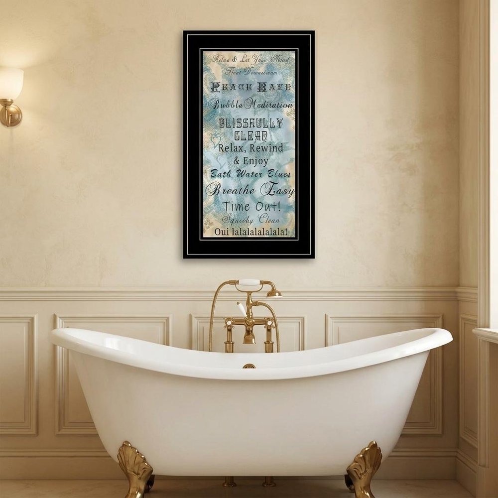 Paris Bath 2 Black Framed Print Bathroom Wall Art