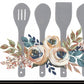 Fall Floral Baking Utensils 2 Black Framed Print Kitchen Wall Art