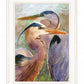 Blue Heron Duet 1 White Framed Print Wall Art
