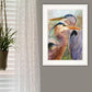 Blue Heron Duet 1 White Framed Print Wall Art