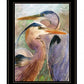 Blue Heron Duet 2 Black Framed Print Wall Art