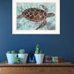 Sea Turtles Collage 1 White Framed Print Wall Art