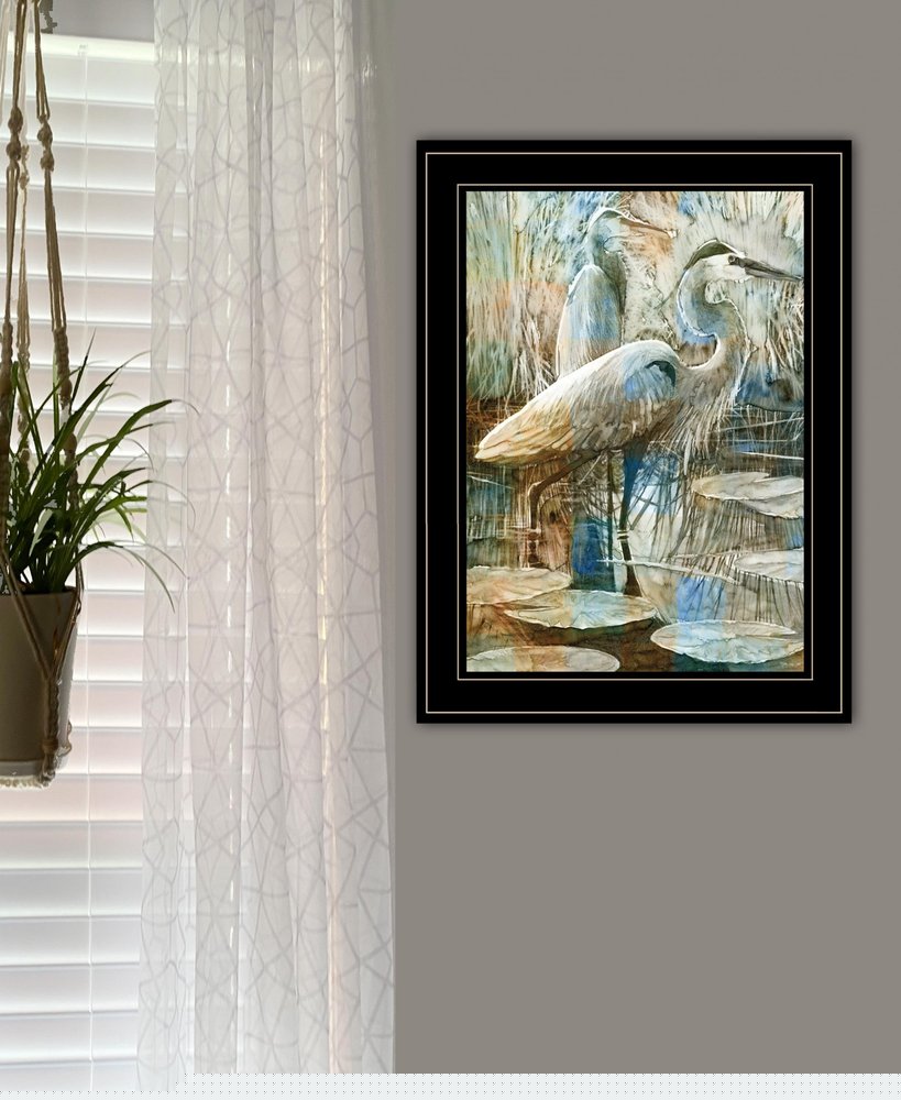 Marsh Herons I 2 Black Framed Print Wall Art
