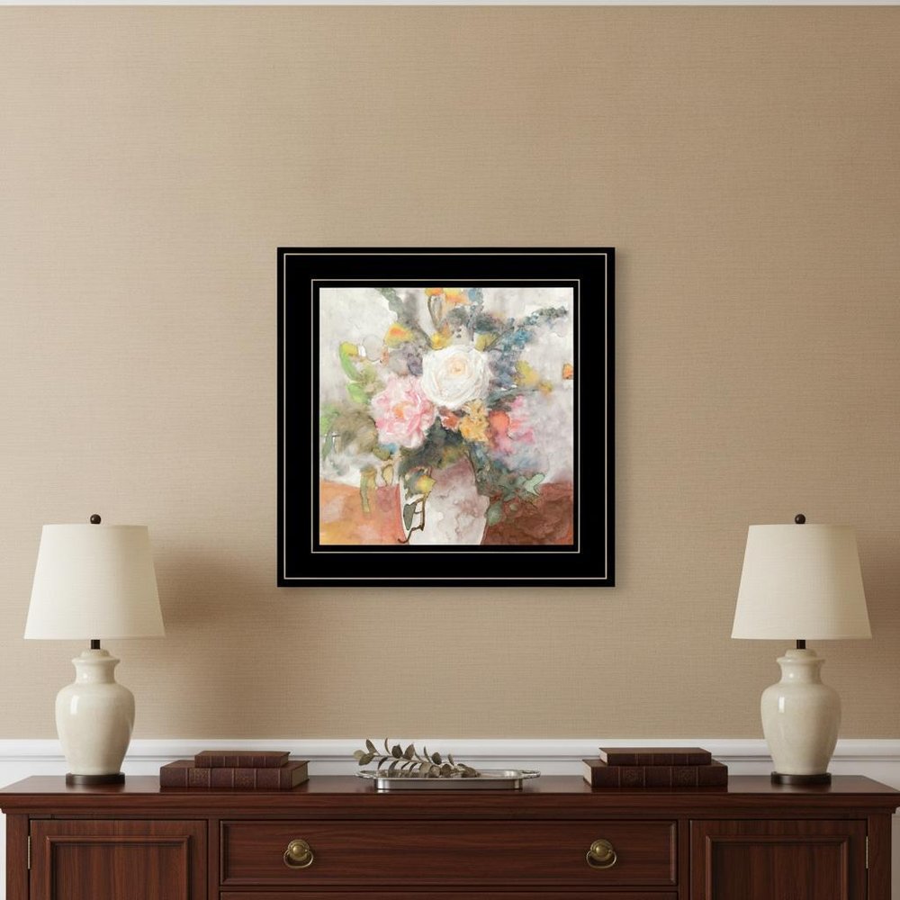 Table Bouquet 2 White Framed Print Wall Art