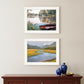Set Of Two Serene Water 1 White Framed Print Wall Art