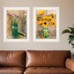 Set Of Two Country Sunflowers and Chives 1 White Framed Print Wall Art