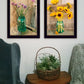 Set Of Two Country Sunflowers and Chives 1 White Framed Print Wall Art
