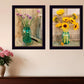 Set Of Two Country Sunflowers and Chives 1 White Framed Print Wall Art