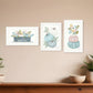Set Of Three Floral Pumpkins 3 White Framed Print Wall Art