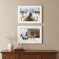 Set Of Two Sleigh Bells Ringing White Framed Print Wall Art