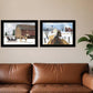 Set Of Two Sleigh Bells Ring 2 Black Framed Print Wall Art