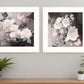 Set Of Two Noir Roses 1 White Framed Print Wall Art