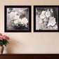 Set Of Two Noir Roses 2 Black Framed Print Wall Art