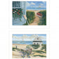 Set Of Two Sand Castle and Footprints 3 White Framed Print Wall Art