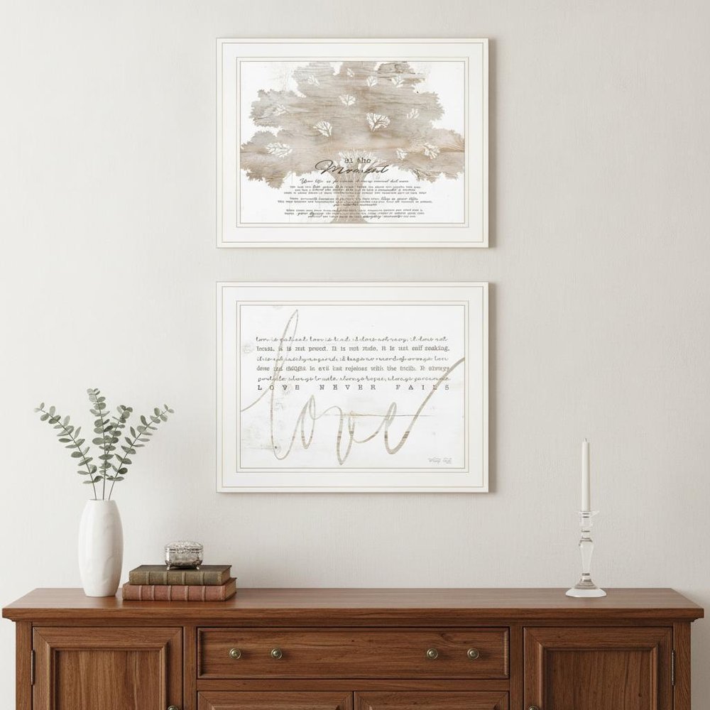 Set Of Two Love In the Moment White Framed Print Wall Art
