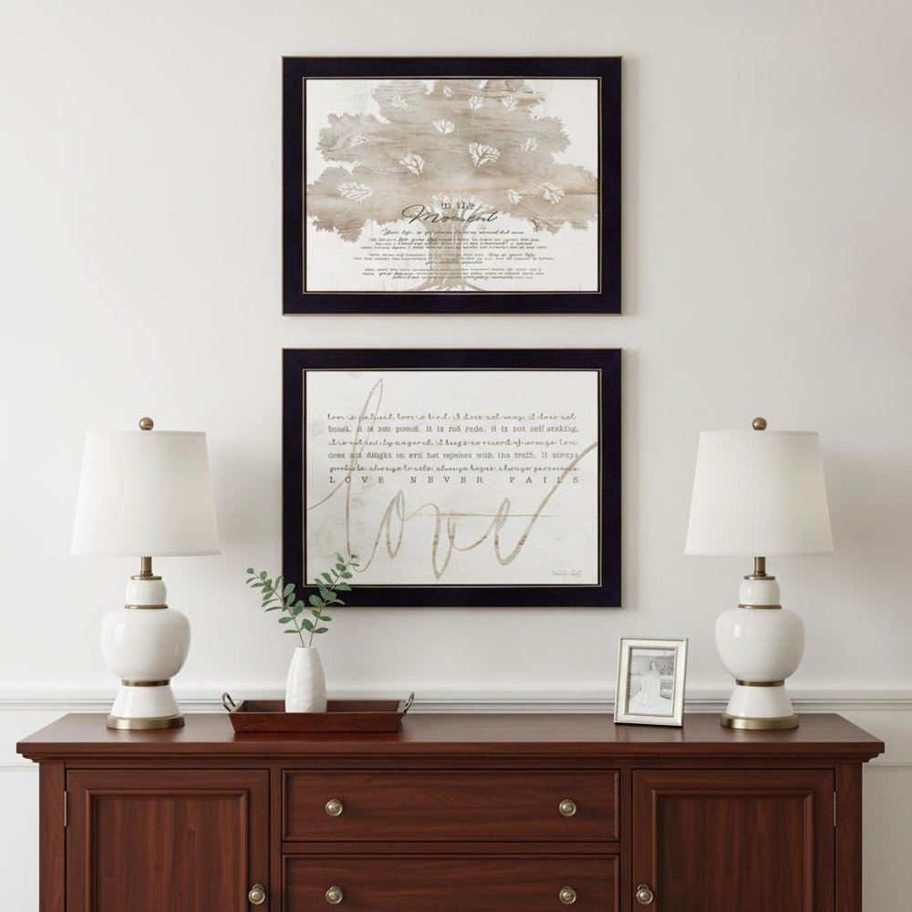 Set Of Two Love or In the Moment 2 Black Framed Print Wall Art