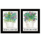 Set Of Two Succulents Dream and Believe Black Framed Print Wall Art