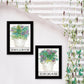Set Of Two Succulents Dream and Believe Black Framed Print Wall Art