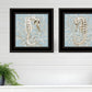 Set Of Two Coral Seahorse 1 Black Framed Print Wall Art