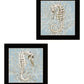 Set Of Two Coral Seahorse Black Framed Print Wall Art