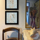 Set Of Two Coral Seahorse Black Framed Print Wall Art