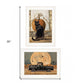 Set Of Two Harvest Moon with A Black Cat and Truck 1 White Framed Print Kitchen Wall Art