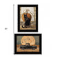 Set Of Two Harvest Moon with A Black Cat and Truck 2 Black Framed Print Kitchen Wall Art