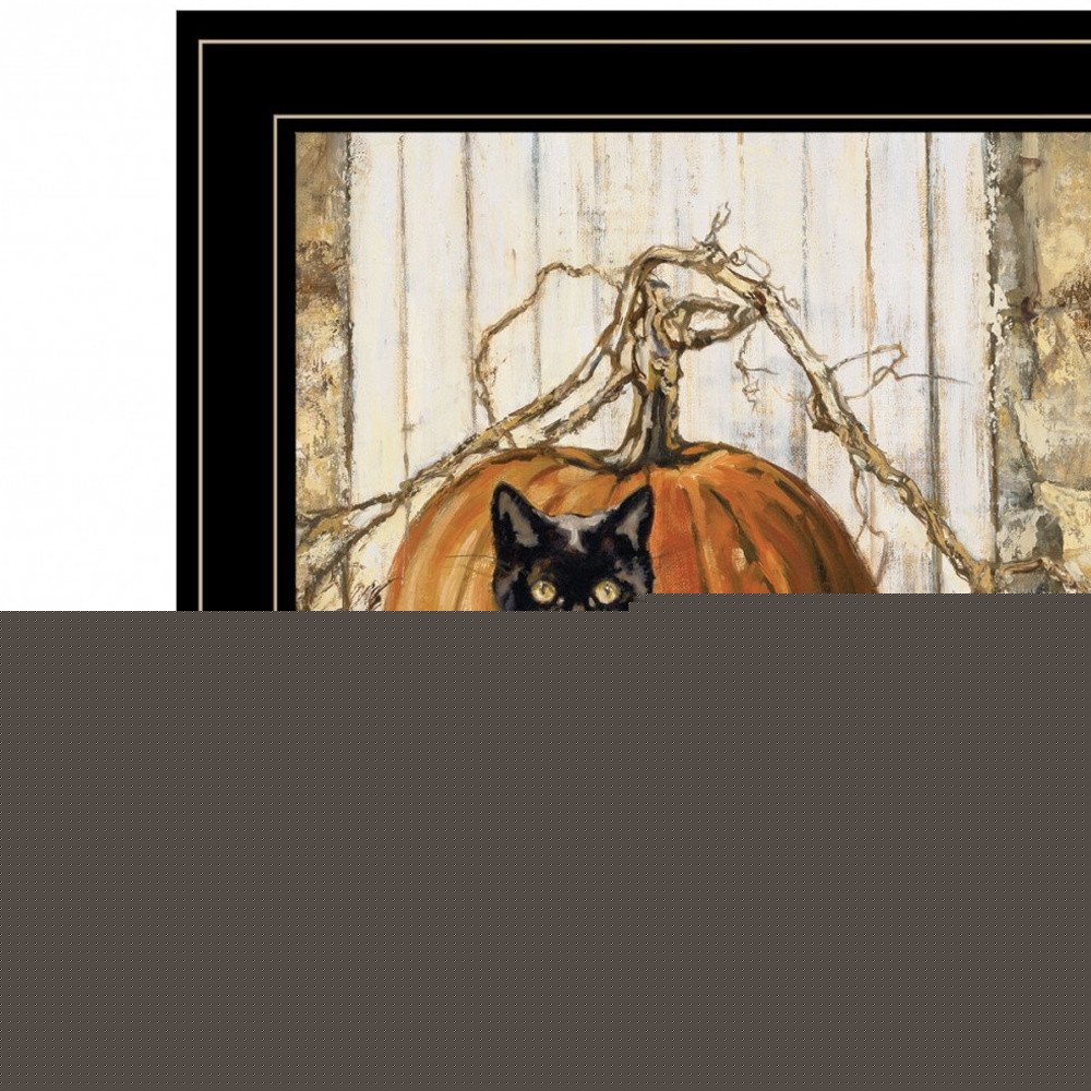 Set Of Two Harvest Moon with A Black Cat and Truck 2 Black Framed Print Kitchen Wall Art